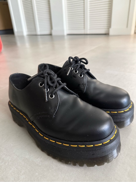 Dr. Martens V 1461 Quad Mono Platform Shoes - Black Polished Smooth - Size USL 7 main image 1